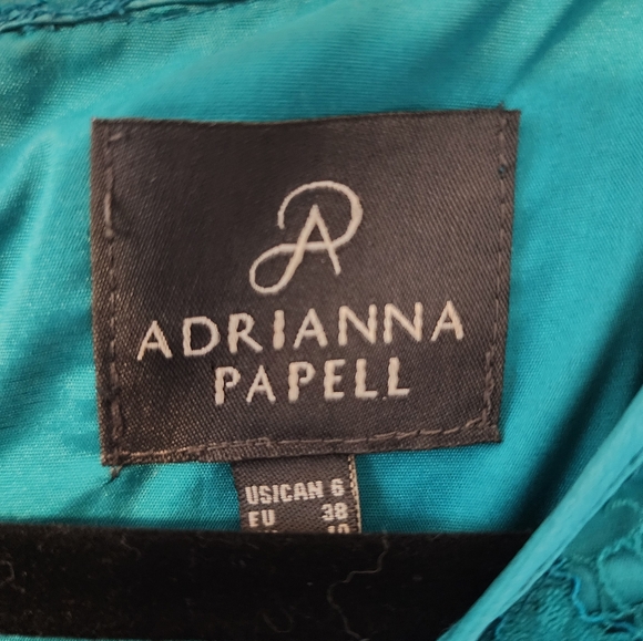 Adrianna Pappell Turquoise Lace Dress - Picture 3 of 10